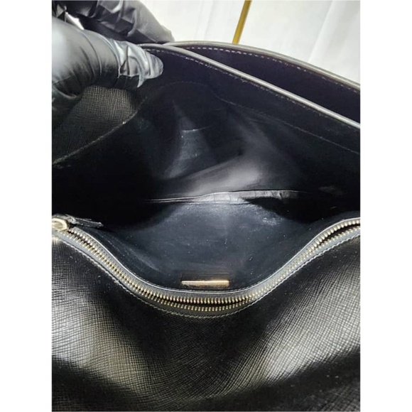 Authentic PRADA Saffiano Attache Portfolio Clutch Black - Picture 12 of 13